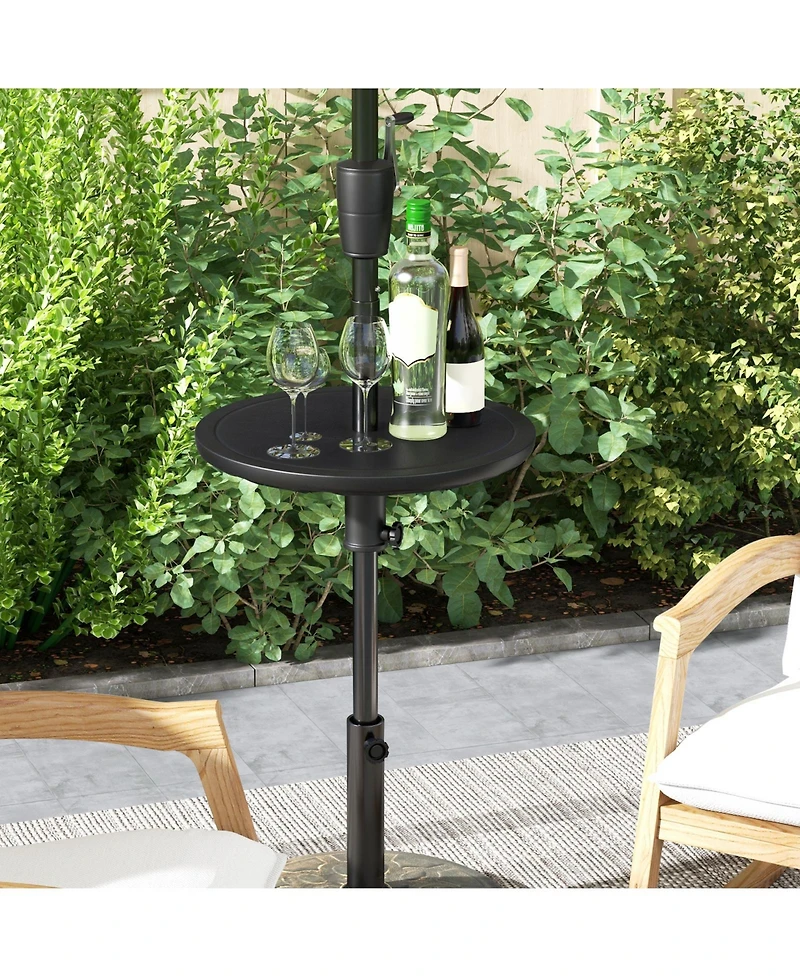 Slickblue 20 Inches Outdoor Adjustable Umbrella Table with 1.5 Inches Umbrella Hole