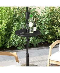 Slickblue 20 Inches Outdoor Adjustable Umbrella Table with 1.5 Inches Umbrella Hole
