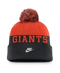 Nike Men's Black San Francisco Giants Rewind Peak Cuffed Knit Hat with Pom