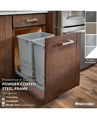 Rev-a-Shelf Double Pull Out Trash Can 35 Qt with Soft-Close, 53WC-1835SCDM-213