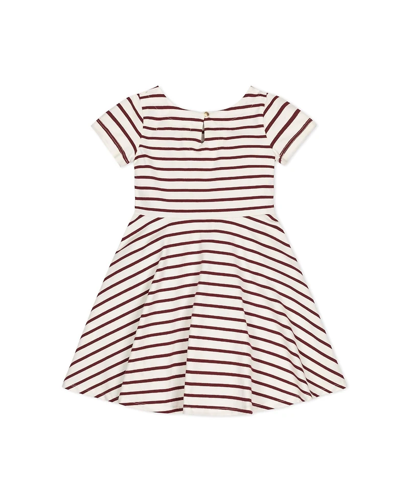 Hope & Henry Toddler Girls Organic Short Sleeve Lightweight Knit Skater Dress