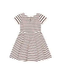 Hope & Henry Toddler Girls Organic Short Sleeve Lightweight Knit Skater Dress