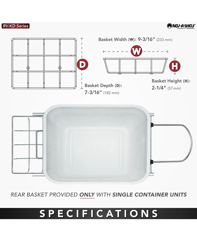 Rev-a-Shelf Pull Out Trash Can 35 Qt for Kitchen Cabinets, Silver, Rv-12KD-17C S