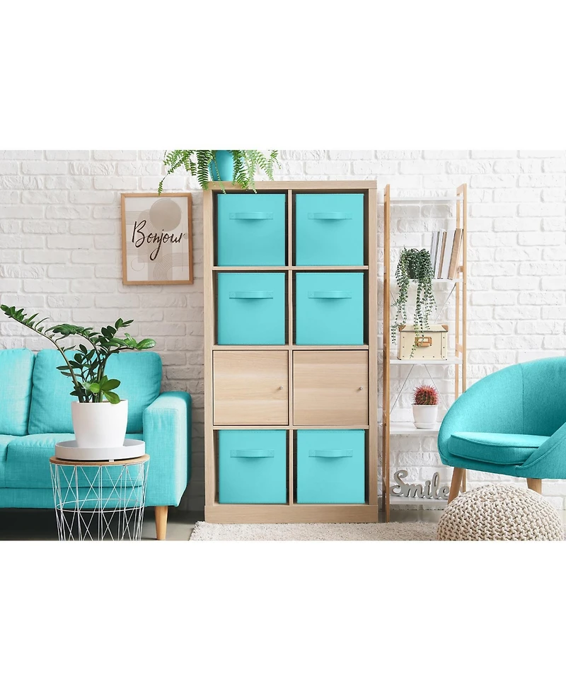 Sorbus 6 Pack 13 Inch Foldable Storage Cubes with Handles- for Organizing Home, Shelves, Nursery, Playroom