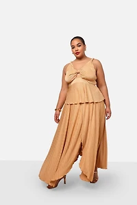 Rebdolls Plus Size Anaya Plisse Maxi A Line Skirt