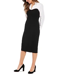 London Times Women's Layered-Look Sheath Dress