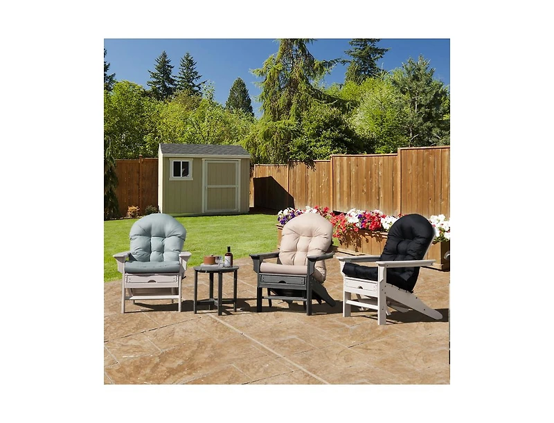 Patio Adirondack Chair Cushion with Fixing Straps and Seat Pad