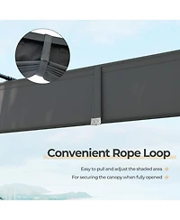 Slickblue 10 x 10 Feet Outdoor Pergola with Retractable Canopy and Metal Columns