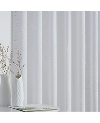 Hlc.me Emily Faux Linen Semi Sheer Transparent Rod Pocket Back Tab Lightweight Window Curtains Wide Panels