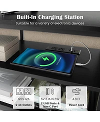 Slickblue 3-Tier Corner Tv Stand for TVs up to 65 Inches with Charging Station