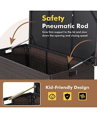 Slickblue Outdoor Wicker Storage Box with Zippered Liner-50 Gallon