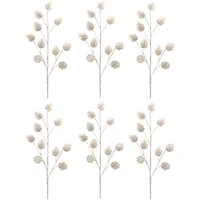 Slickblue Set of 6 Glitter Pine Cone Sprays – Ideal for Festive Holiday and Winter Decor