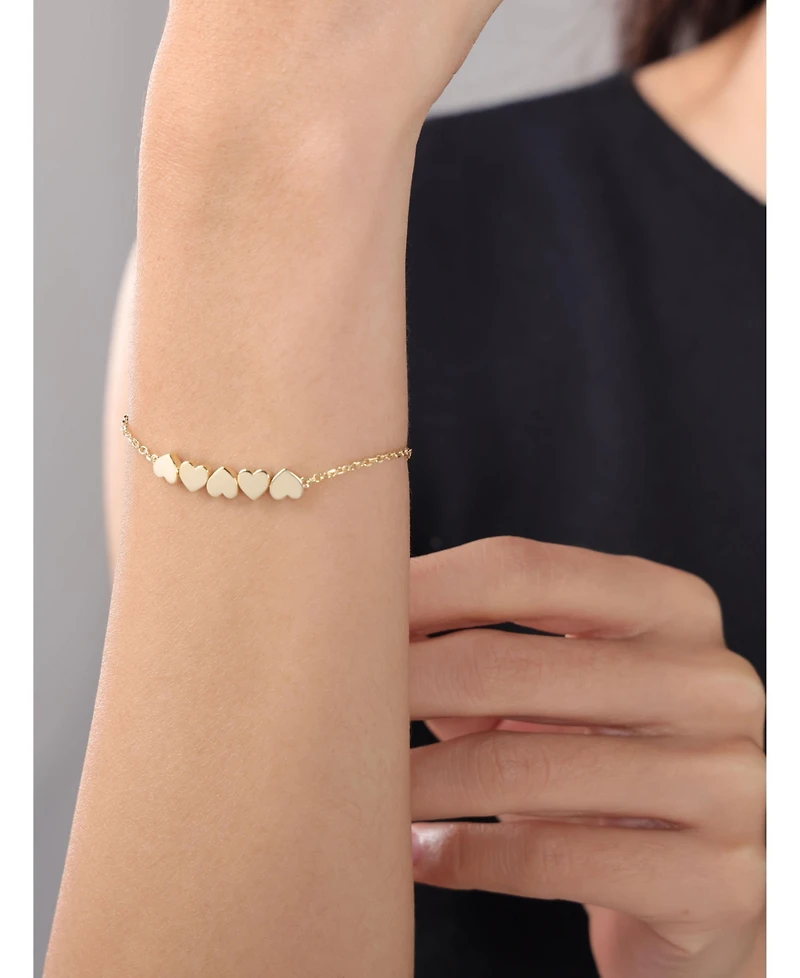 Devata Sweet Heart Chain Bracelet in 14K Gold, 6.5 in adj to 7.5 in