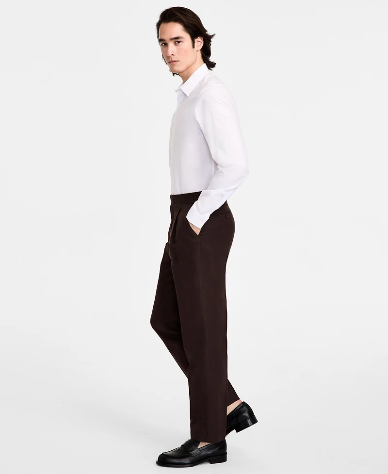 Calvin Klein Men's Slim-Fit Linen-Blend Dress Pants