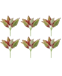Slickblue Set of 6 Foliage Plants - 15.5” Polyester Decorative Greenery for Home