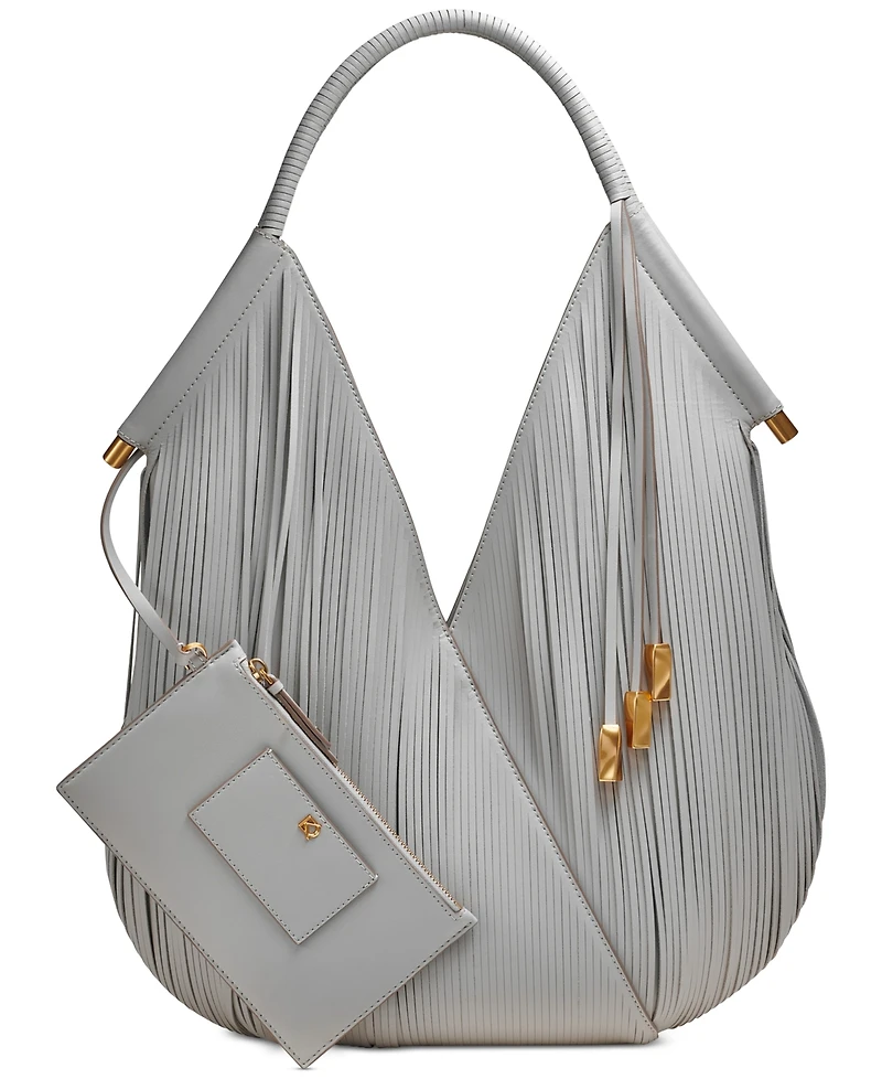 Donna Karan New York Baldwin Large Laser-cut Shoulder with Leather Wrapped Rounded Handle