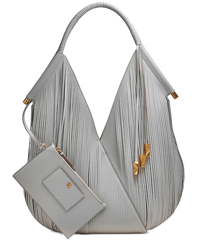 Donna Karan New York Baldwin Large Laser-cut Shoulder with Leather Wrapped Rounded Handle