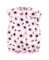 Touched by Nature Baby Girls Organic Cotton Rompers