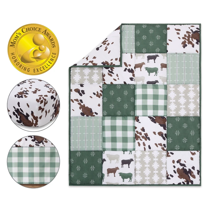 The Peanutshell Crib Bedding Set for Baby Boys, Boho Farm, 3 Pieces