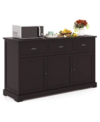 Slickblue 3 Drawers Sideboard Buffet Storage with Adjustable Shelves