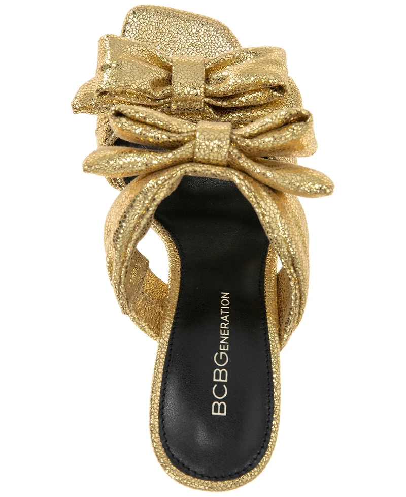 BCBGeneration Women's Ramira Double-Band Bow High Heel Dress Sandals