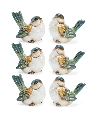 Slickblue Bird Figurine Set of 6 Rustic Decorative Accents for Your Home