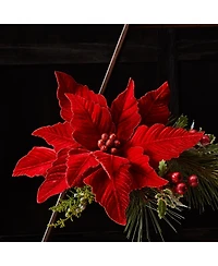 Slickblue Set of 2 Poinsettia Stems for Holiday Arrangements