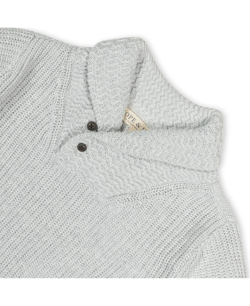 Hope & Henry Boys Organic Long Sleeve Shawl Collar Sweater
