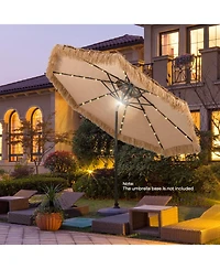 Slickblue 10 Feet Hawaiian Style Solar Lighted Thatched Tiki Patio Umbrella