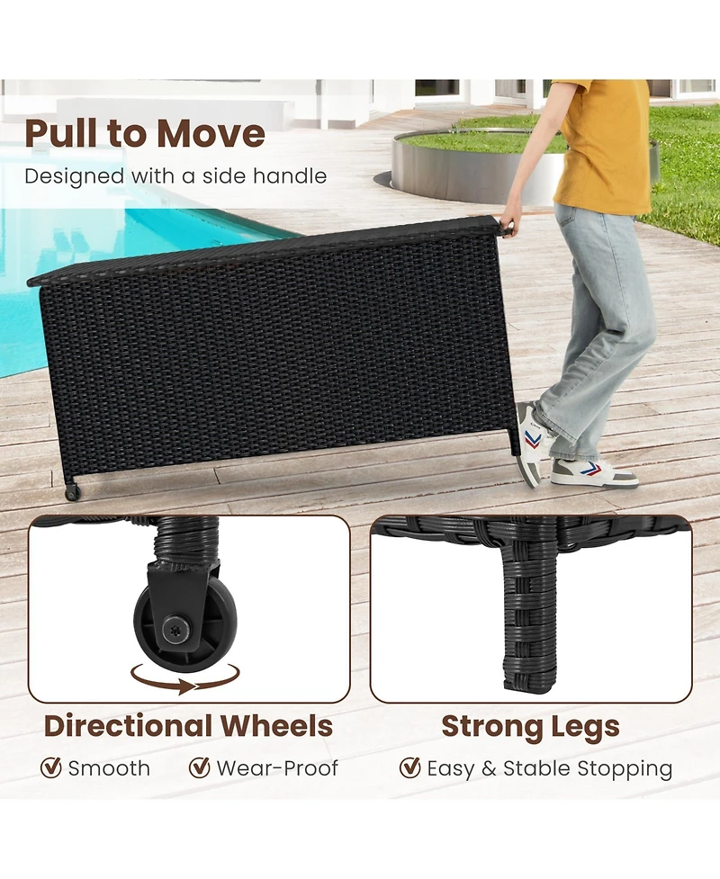 Slickblue Indoor Outdoor 85 Gallon Storage Container with Waterproof Liner and Universal Wheels