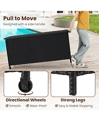 Slickblue Indoor Outdoor 85 Gallon Storage Container with Waterproof Liner and Universal Wheels