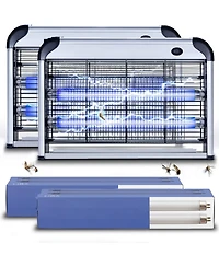 LiBa Electric Bug Zapper 2-Pack Indoor Insect Killer with Extra Bulbs Fly and Mosquito Repellent