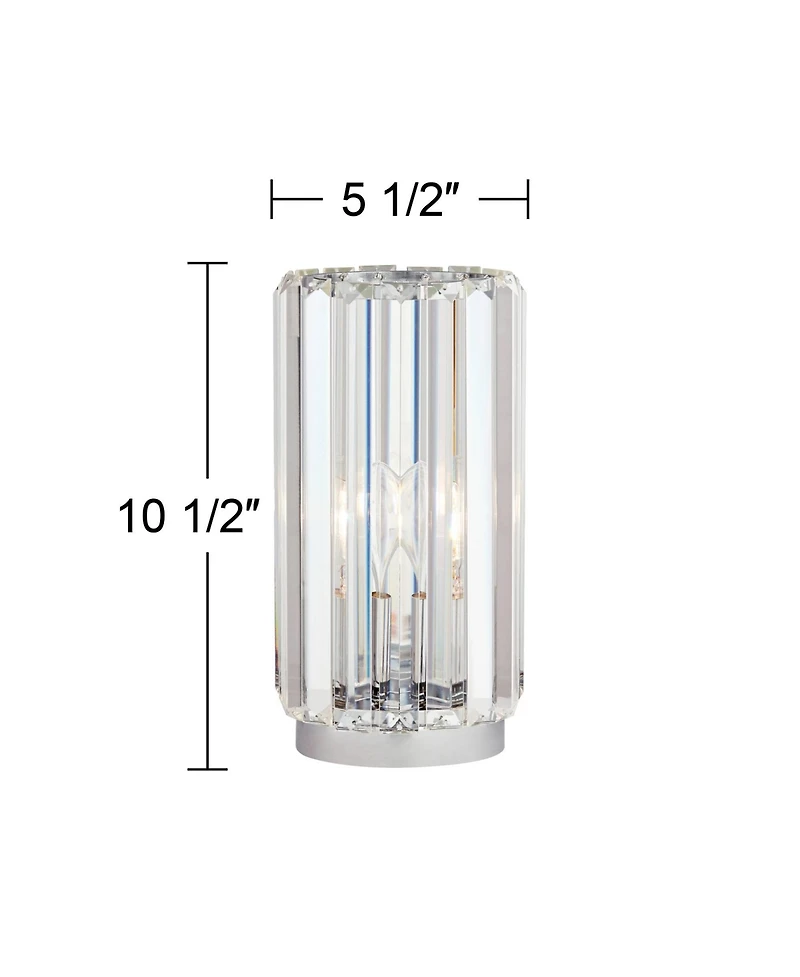 360 Lighting Caledan Modern Accent Table Lamp 10 1/2" High Clear Crystal Rods for Bedroom Bedside Nightstand Office Kids Family House Home