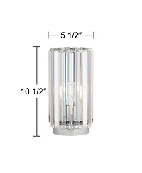 360 Lighting Caledan Modern Accent Table Lamp 10 1/2" High Clear Crystal Rods for Bedroom Bedside Nightstand Office Kids Family House Home