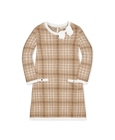 Hope & Henry Big Girls Long Sleeve Bow Detail Intarsia Sweater Dress