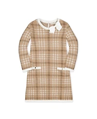 Hope & Henry Big Girls Long Sleeve Bow Detail Intarsia Sweater Dress