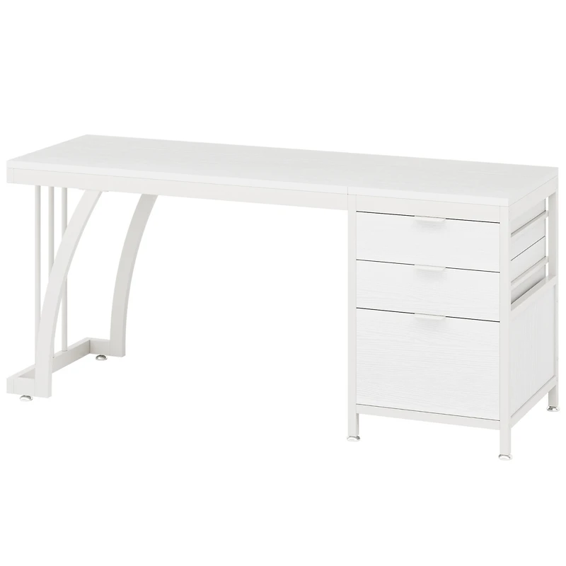 Tribesigns 59 Inch Computer Desk with 3 Drawers, Industrial Pc Desk Study Writing Table Workstation with File Storage, Home Office Desks with Large De