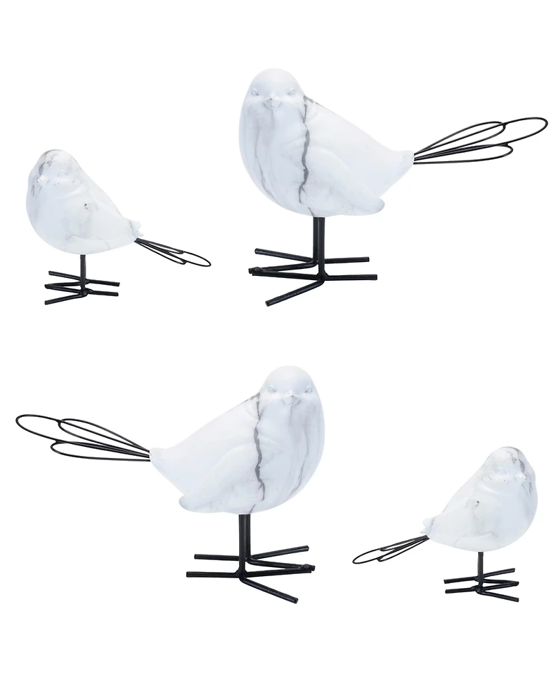 Slickblue Decorative Bird Figurine Stylish Home Accent (Set of 4)
