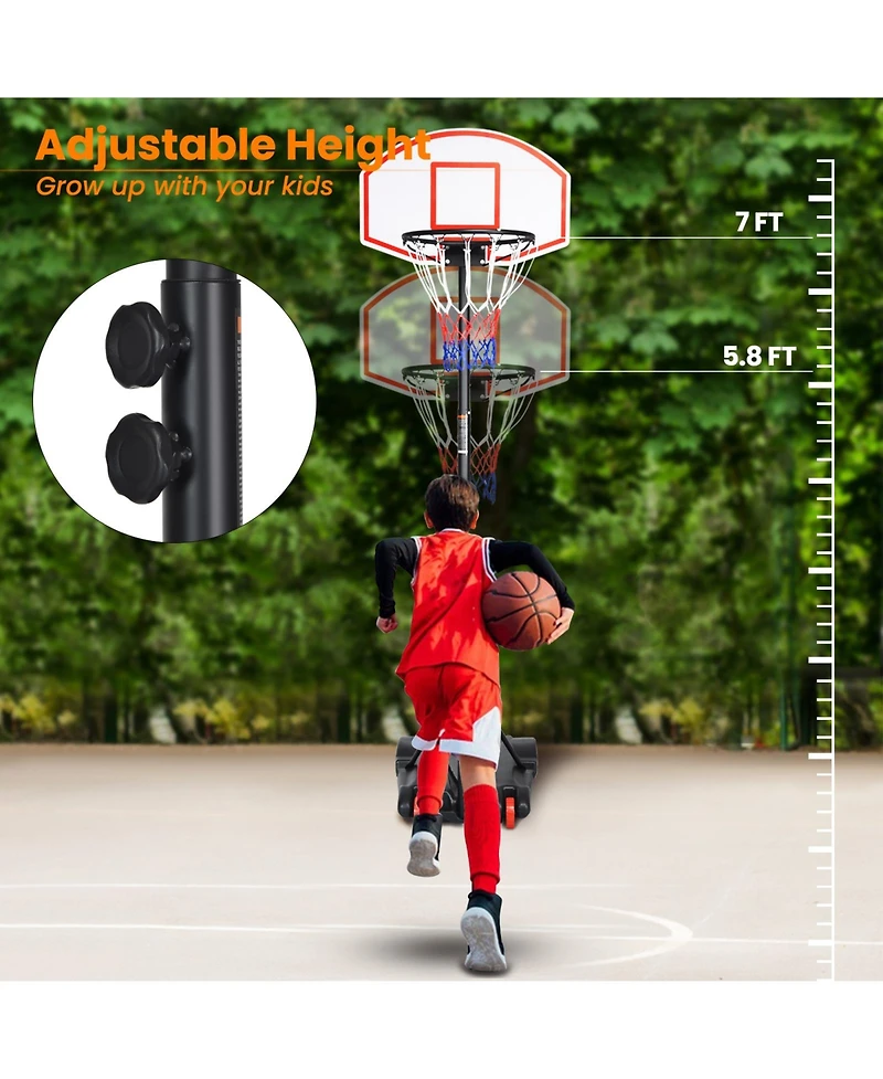 Givimo Adjustable Basketball Hoop System Stand with Wheels