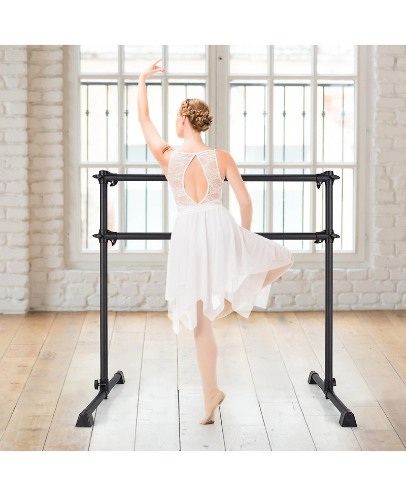 Skonyon 4 Feet Double Ballet Barre Bar with Adjustable Height