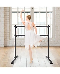 Skonyon 4 Feet Double Ballet Barre Bar with Adjustable Height