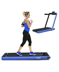2-in-1 Electric Motorized Health and Fitness Folding Treadmill with Dual Display