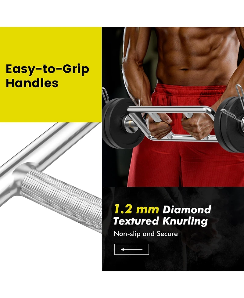 Vebreda 700 Lbs Olympic Triceps Bar with Knurled Handles for Squats Deadlifts Shrugs