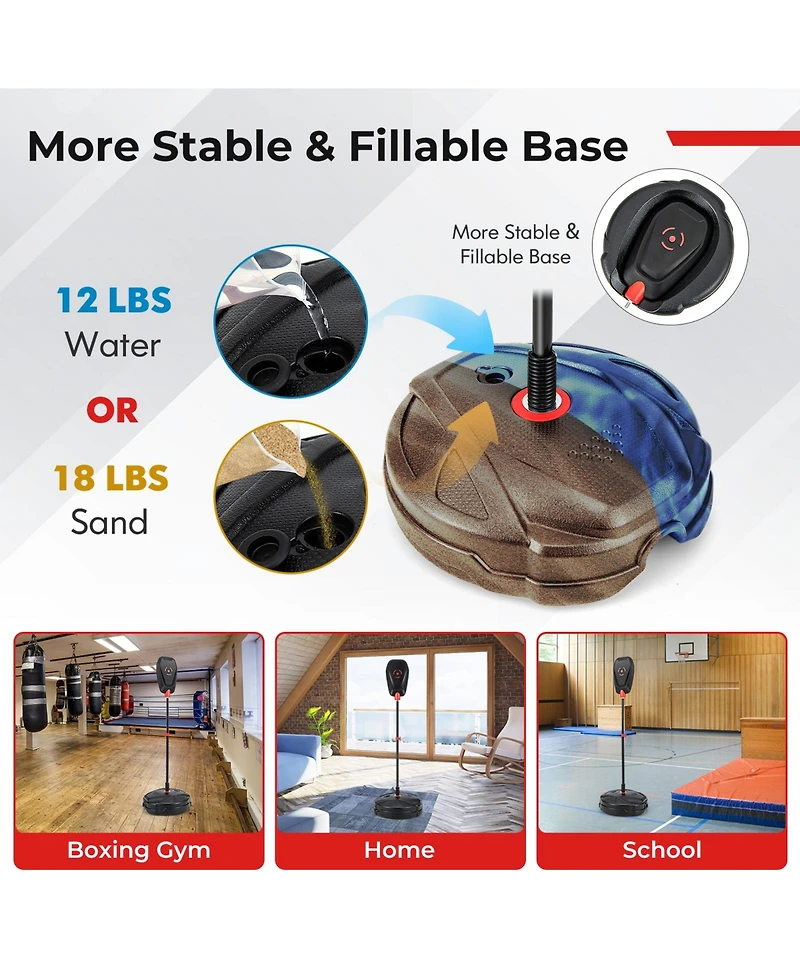 Vebreda Inflation-Free Boxing set with Punching Bag and Boxing Gloves Quick Rebound Design for 5+ Years Old Kids
