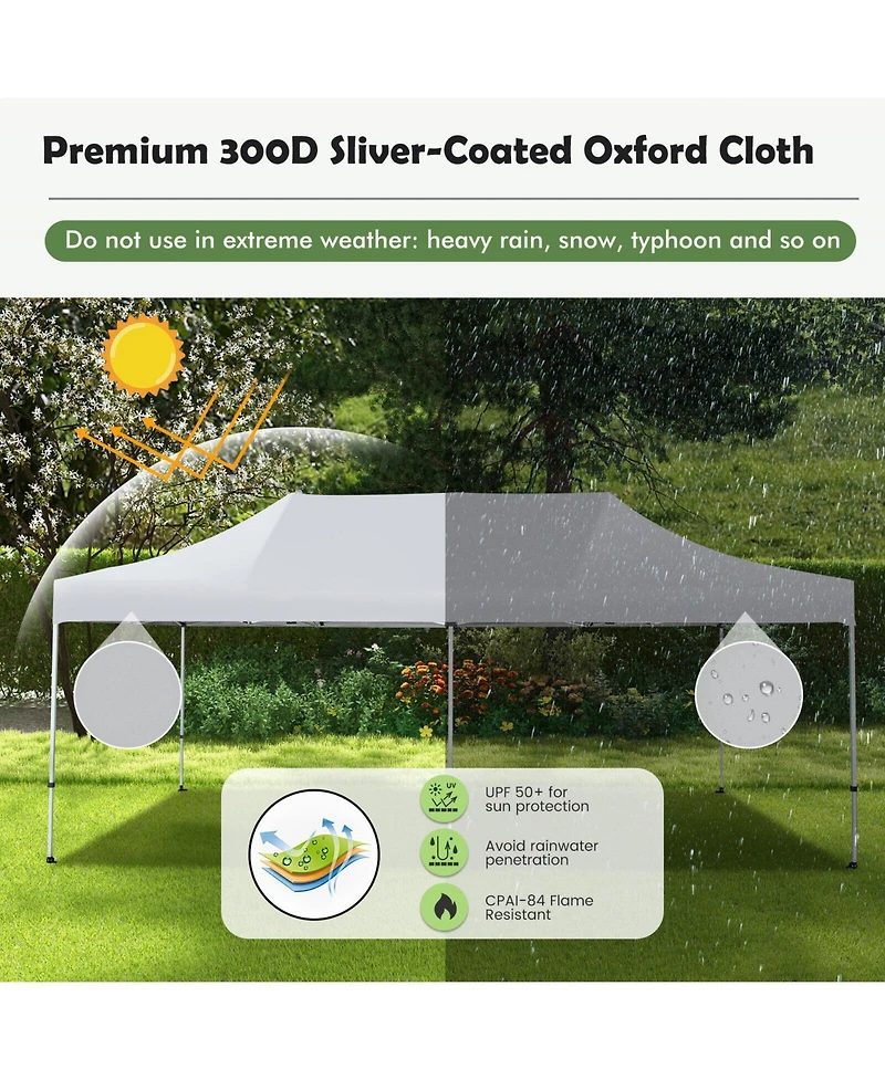 Givimo 10 x 20 Feet Outdoor Pop-Up Patio Folding Canopy Tent