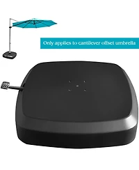 Vebreda Patio Cantilever Offset Umbrella Base with Wheels for Garden Poolside Deck