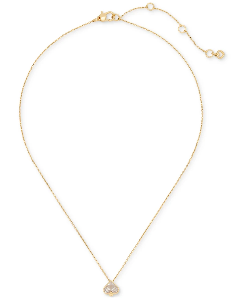Kate Spade New York Gold-Tone Cubic Zirconia Mini Pendant Necklace, 16"+ 3" extender