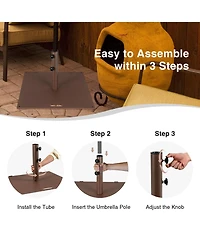 Givimo 50 Lbs Weighted 24 Inch Square Patio Umbrella Base