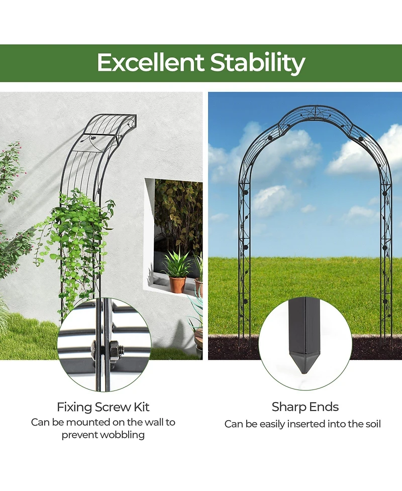 Givimo Garden Arch Arbor Trellis for Climbing Plants Roses Vines