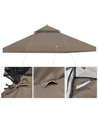 Yescom Canopy Top Replacement UV30+ Cover for 2-Tier 10x12 Ft Gazebo Garden
